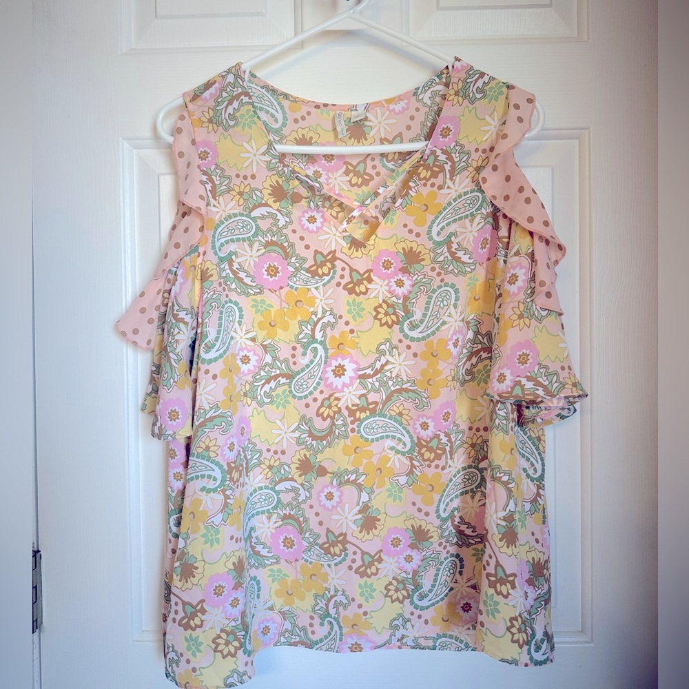 Cato’s Cold Shoulder short sleeve blouse
